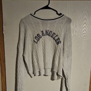 No Boundaries Cream Cable Knit Sweater